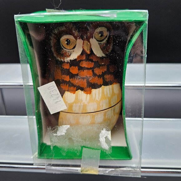 Vintage Owl Family Nesting Dolls Enesco Wooden Hand Painted 5pc Set Kitschy - Picture 10 of 14